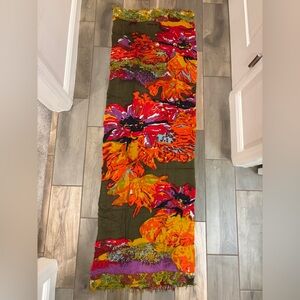 Vibrant Floral Scarf 23” x 69” tropical flower patterns
